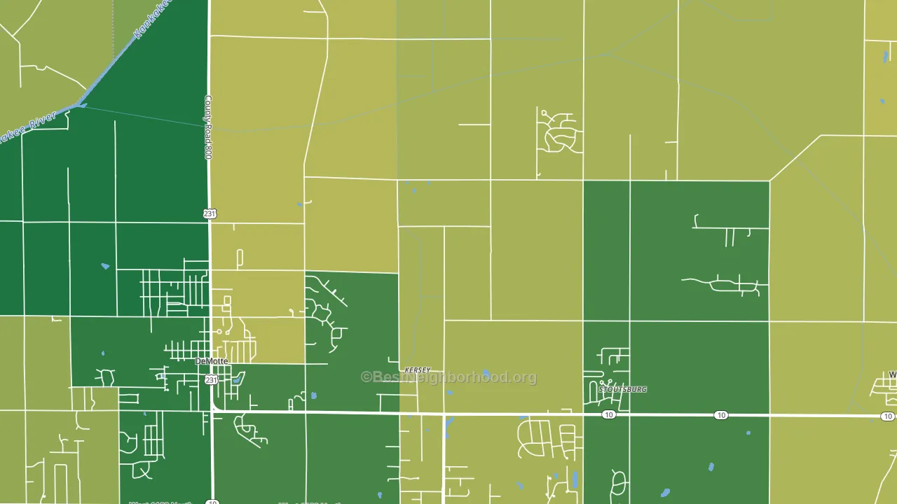 Kersey, IN block-group voter-turnout map