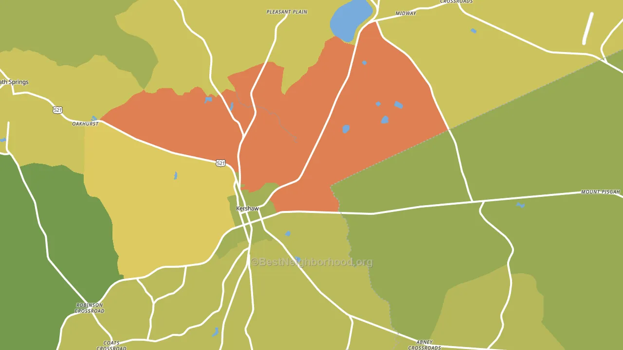 Kershaw, SC block-group voter-turnout map
