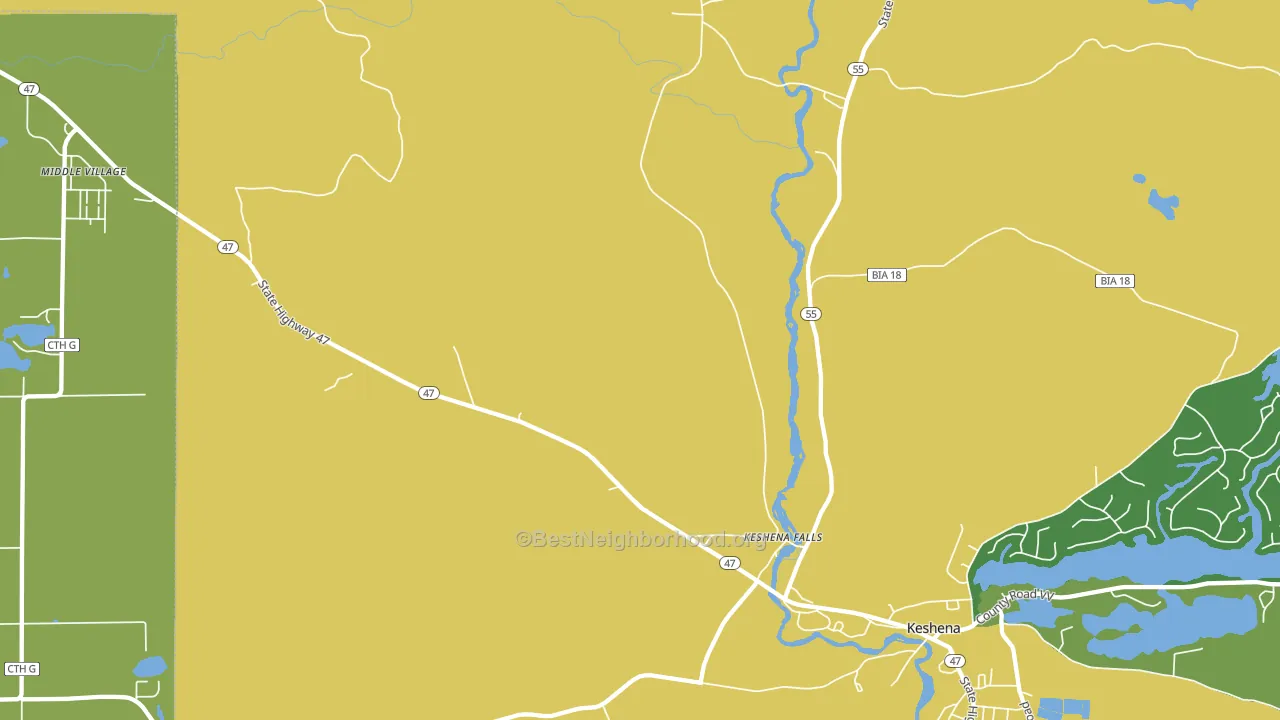 Keshena Falls, WI block-group voter-turnout map