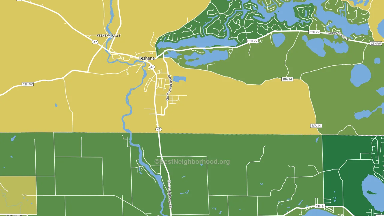 Keshena, WI block-group voter-turnout map