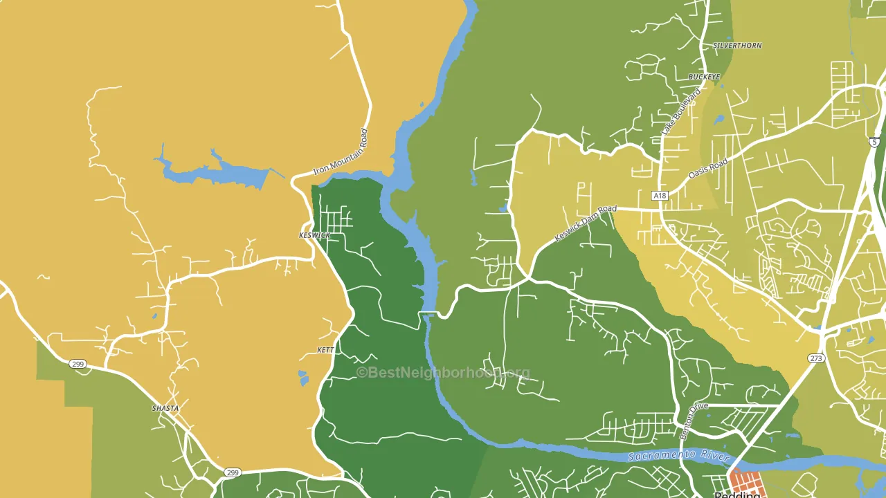 Keswick, CA block-group voter-turnout map