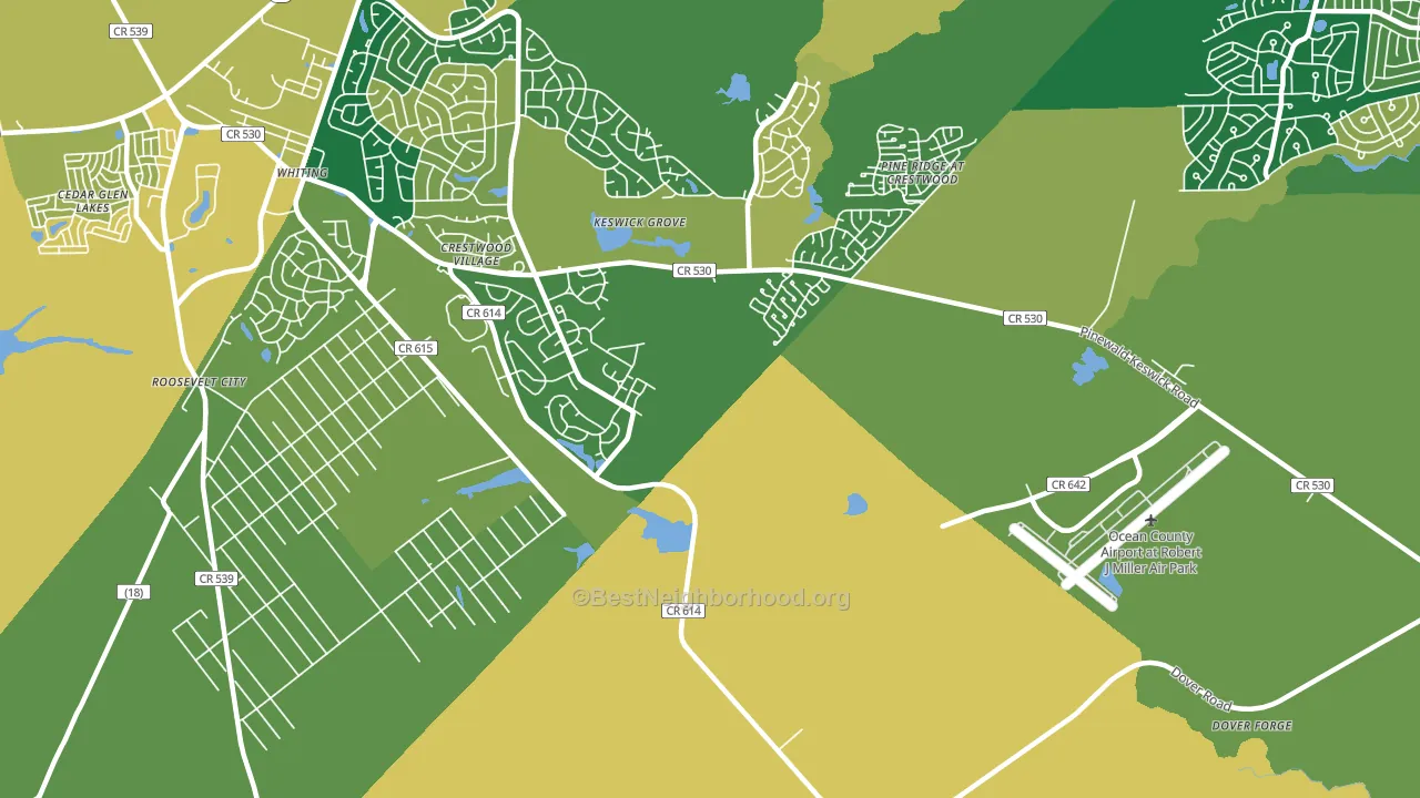 Keswick Grove, NJ block-group voter-turnout map