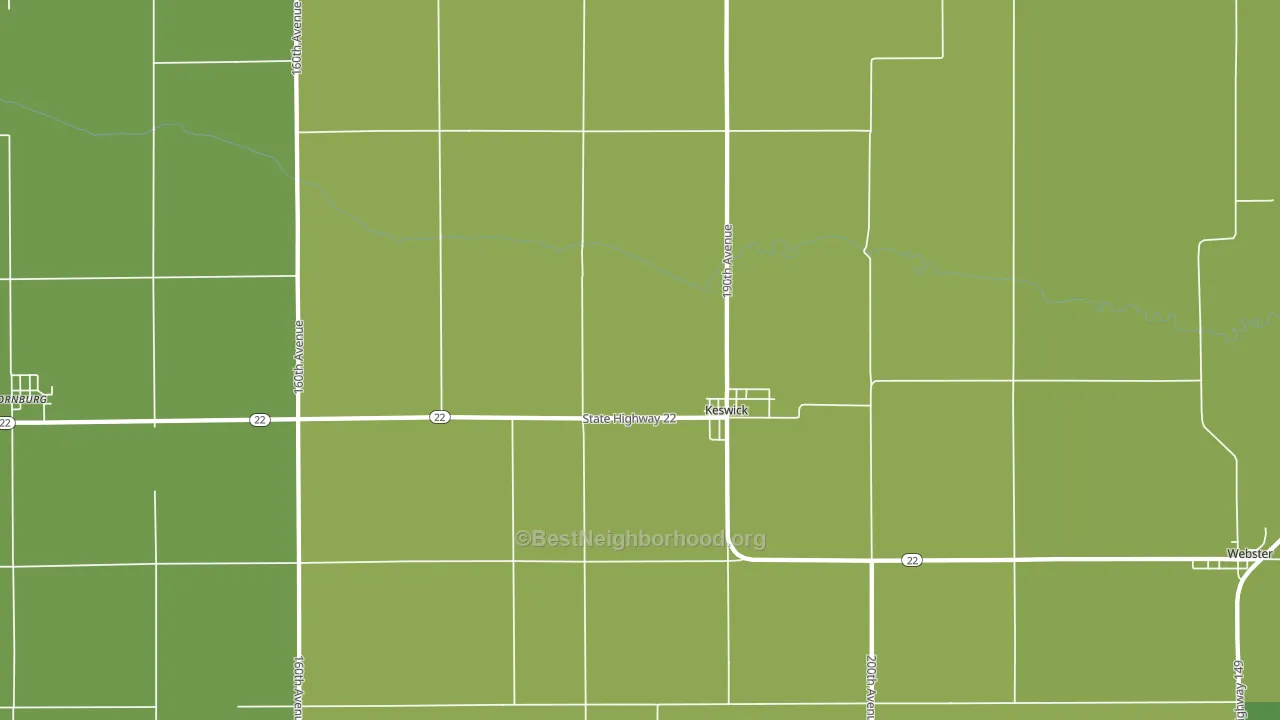 Keswick, IA block-group voter-turnout map
