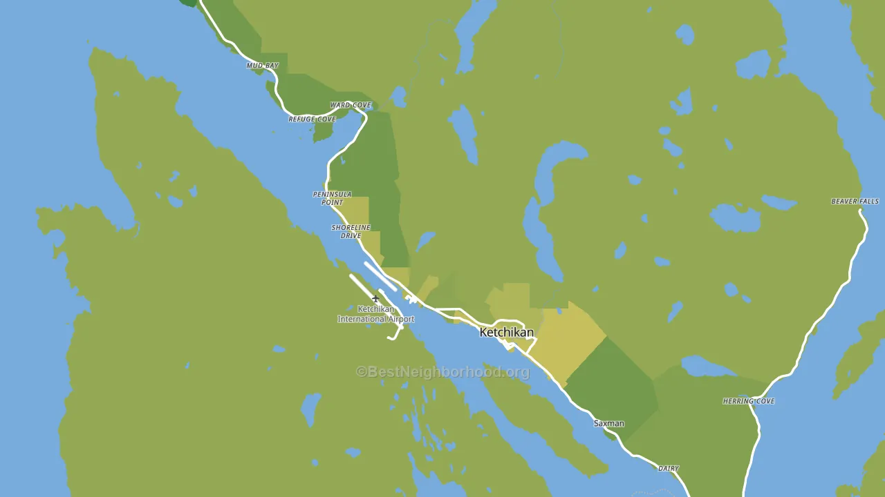 Ketchikan Gateway Borough, AK block-group voter-turnout map