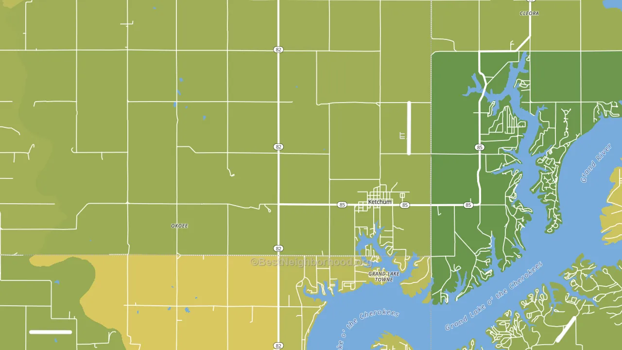 Ketchum, OK block-group voter-turnout map