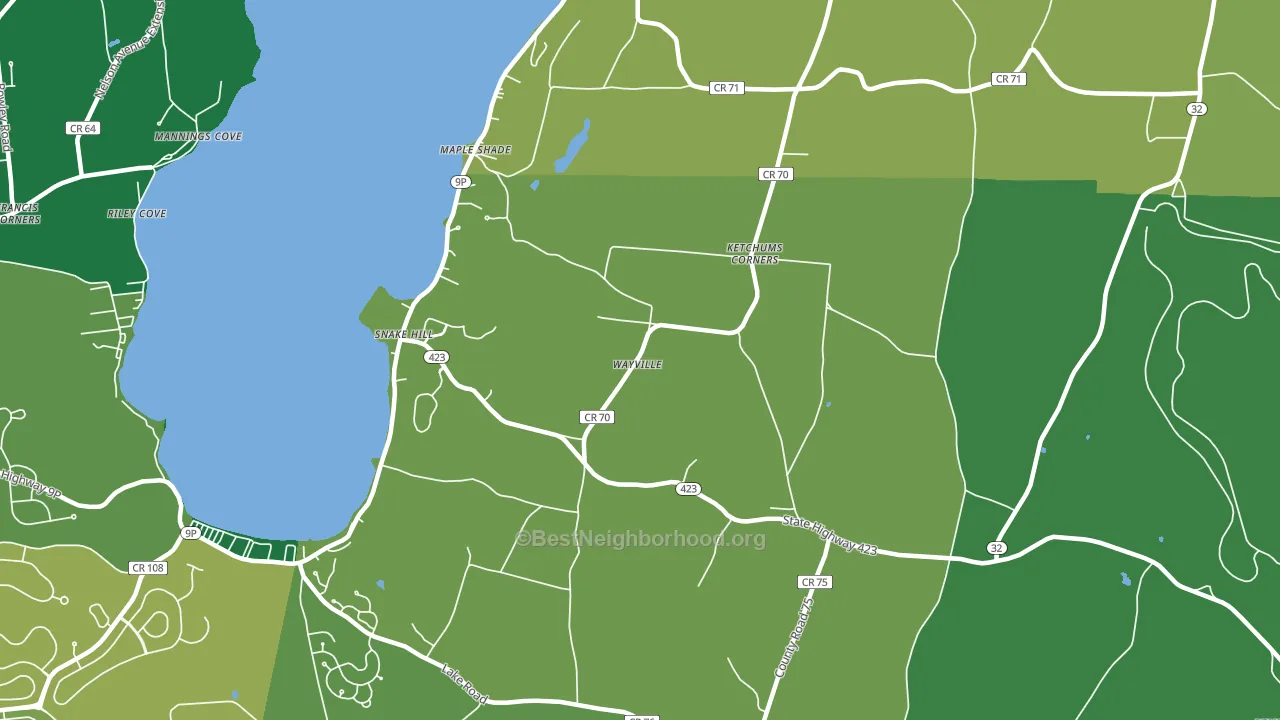 Ketchums Corner, NY block-group voter-turnout map