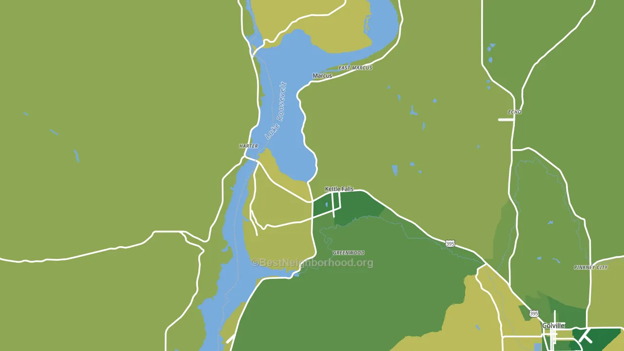 Kettle Falls, WA block-group voter-turnout map