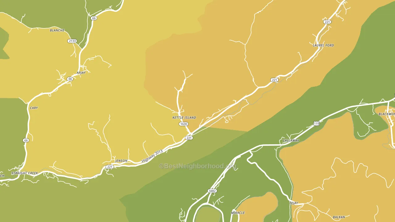 Kettle Island, KY block-group voter-turnout map