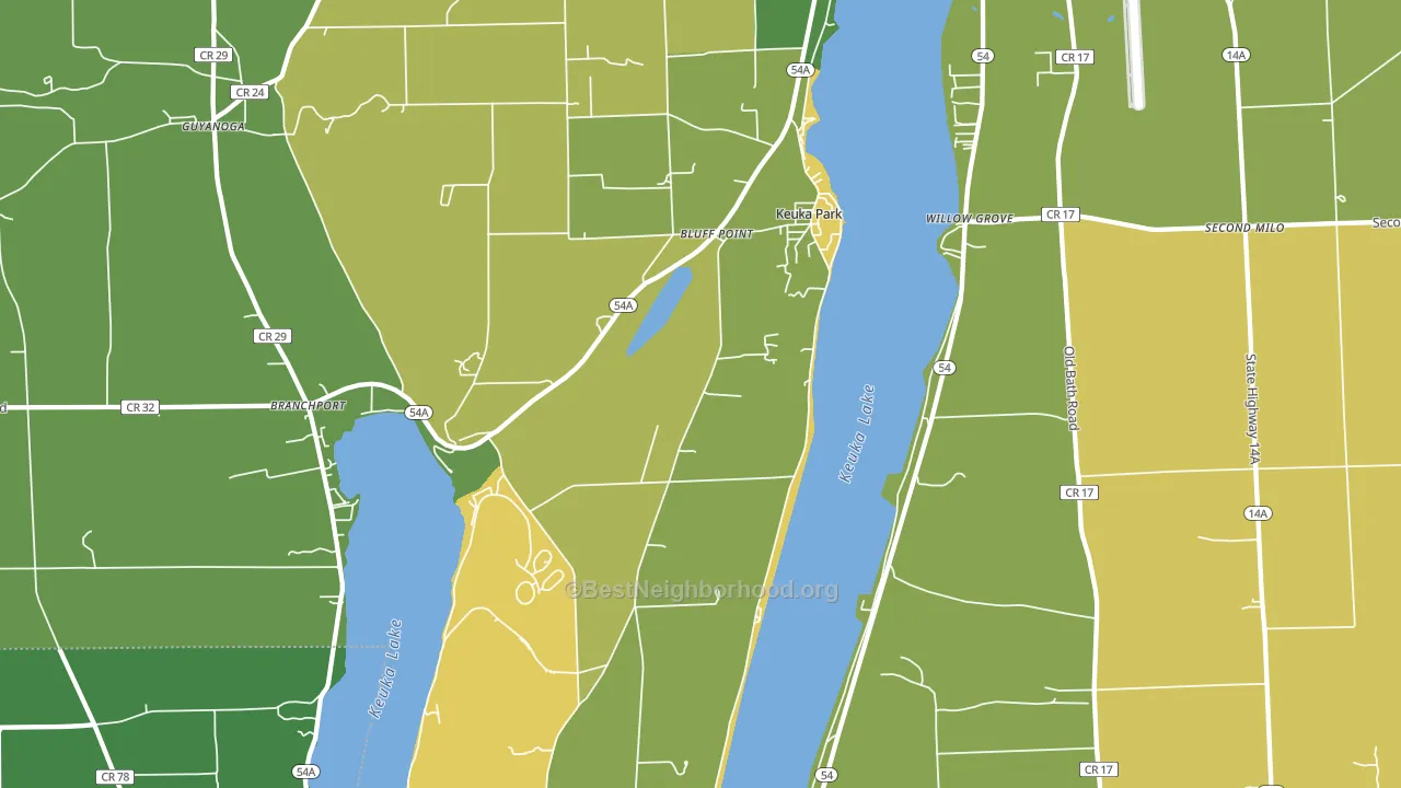 Keuka Park, NY block-group voter-turnout map