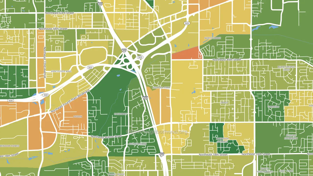 Kevanna Park, Vancouver, WA block-group voter-turnout map