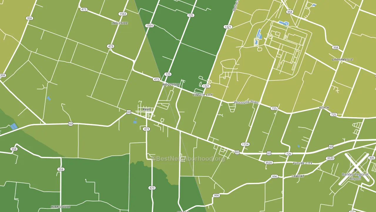 Kevil, KY block-group voter-turnout map