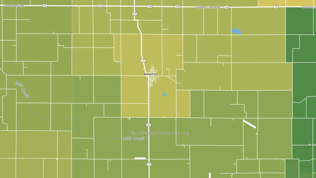 Kewanna, IN block-group voter-turnout map