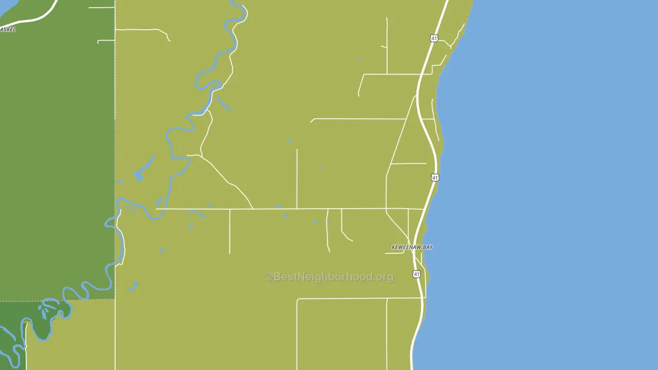 Keweenaw Bay, MI block-group voter-turnout map