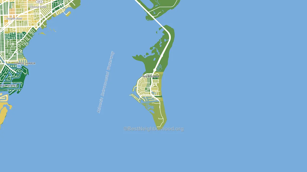 Key Biscayne, FL block-group voter-turnout map