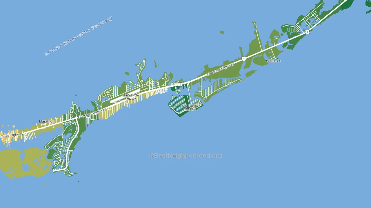 Key Colony Beach, FL block-group voter-turnout map