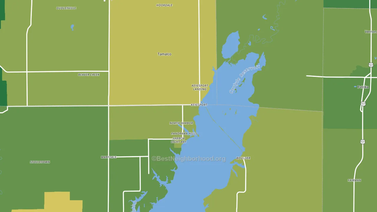 Keyesport, IL block-group voter-turnout map
