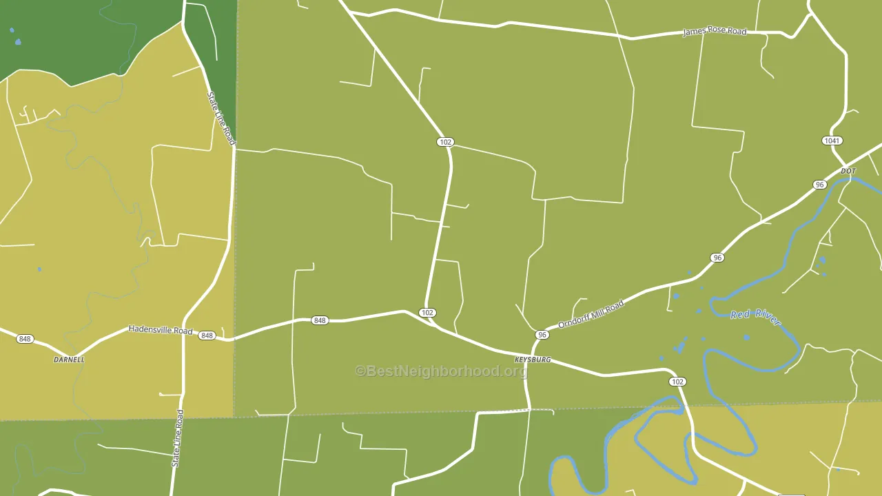 Keysburg, KY block-group voter-turnout map