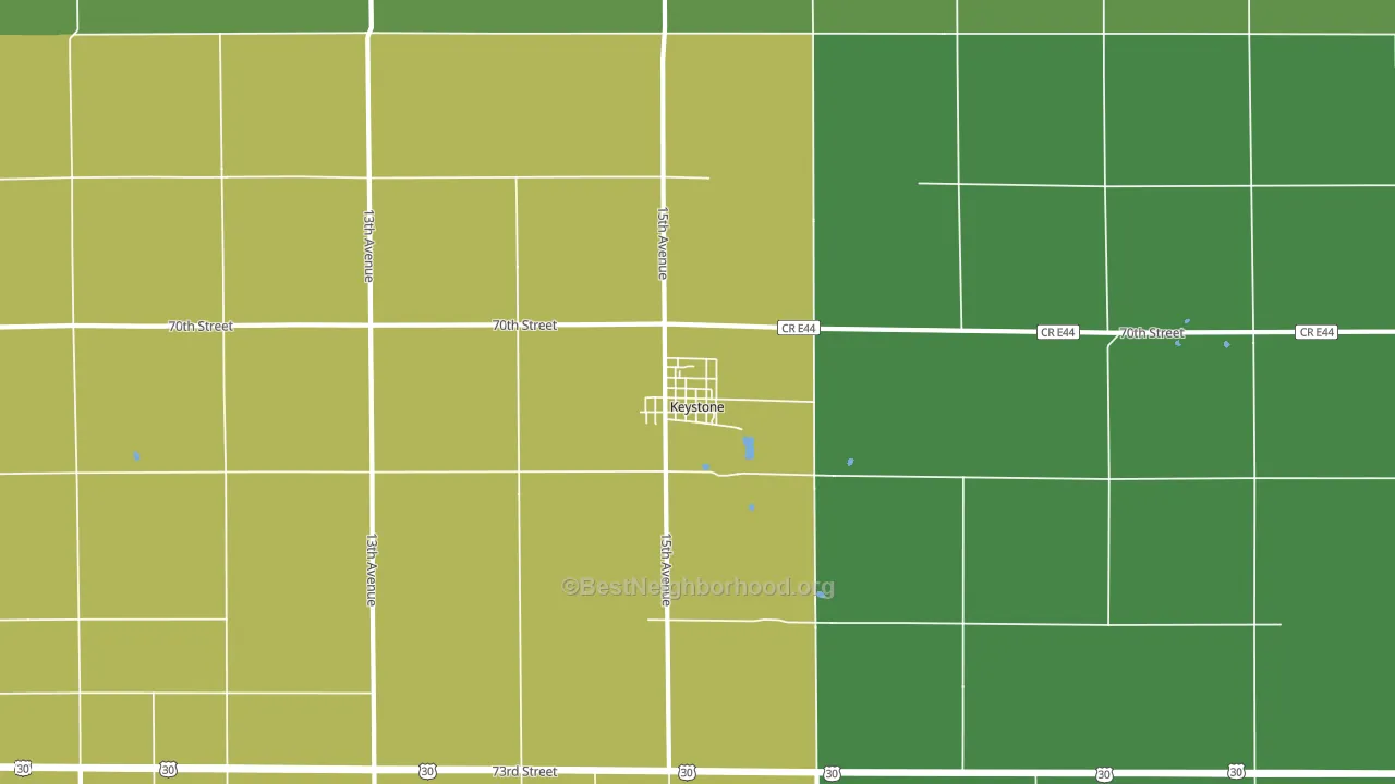 Keystone, IA block-group voter-turnout map