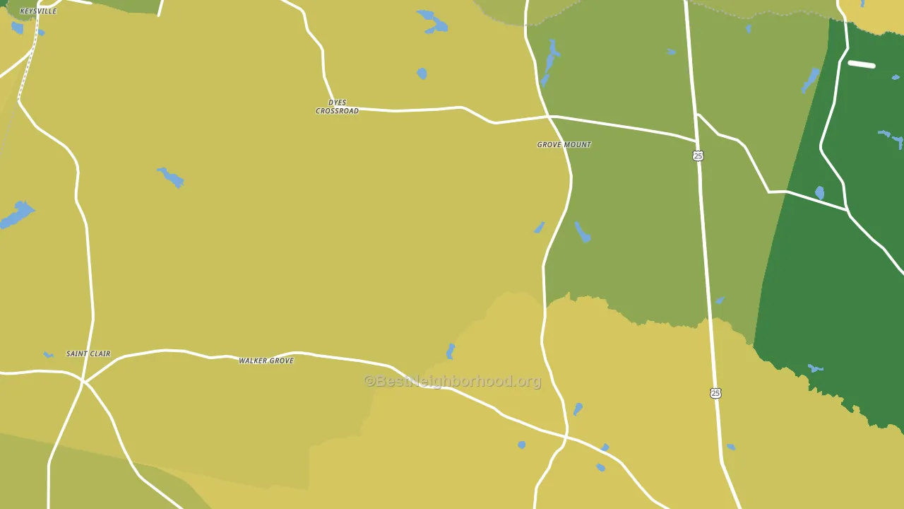 Keysville, GA block-group voter-turnout map