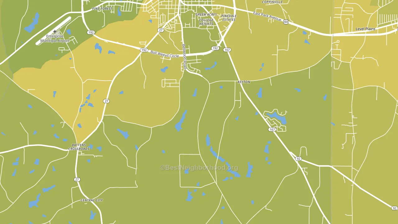 Keyton, AL block-group voter-turnout map