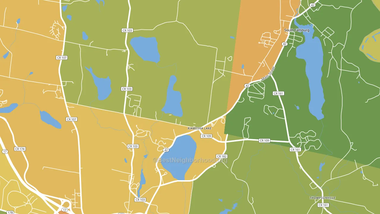 Kiamesha Lake, NY block-group voter-turnout map