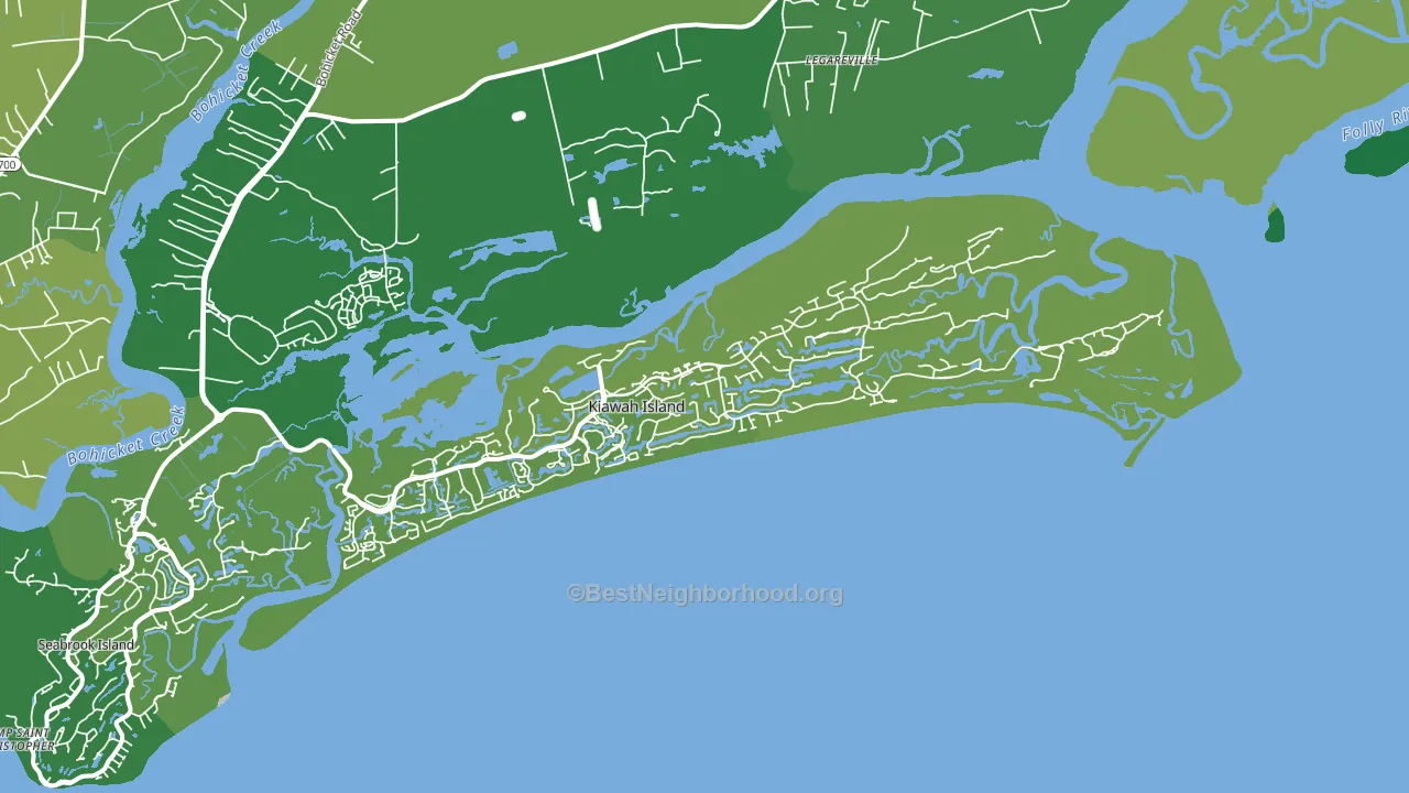 Kiawah Island, SC block-group voter-turnout map