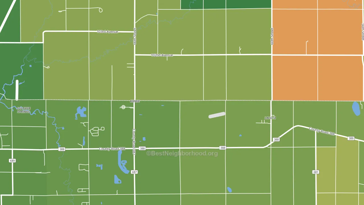 Kibbie, MI block-group voter-turnout map