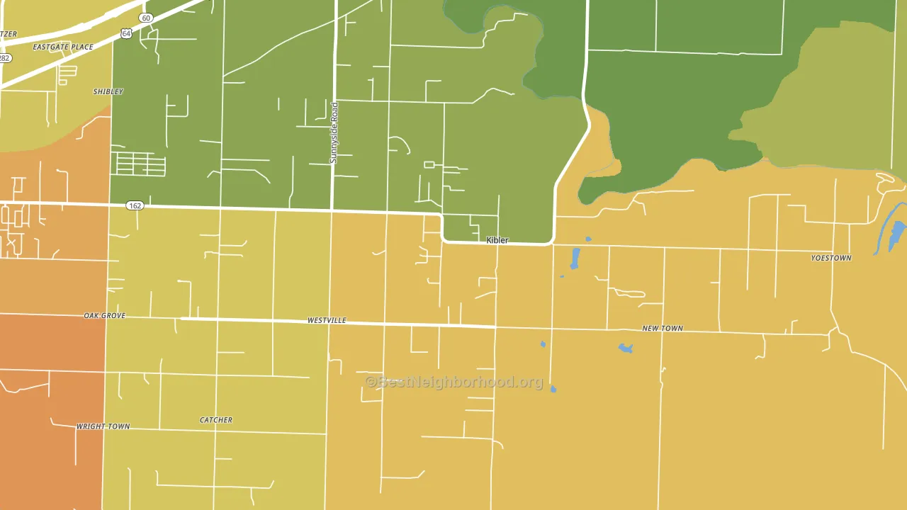 Kibler, AR block-group voter-turnout map