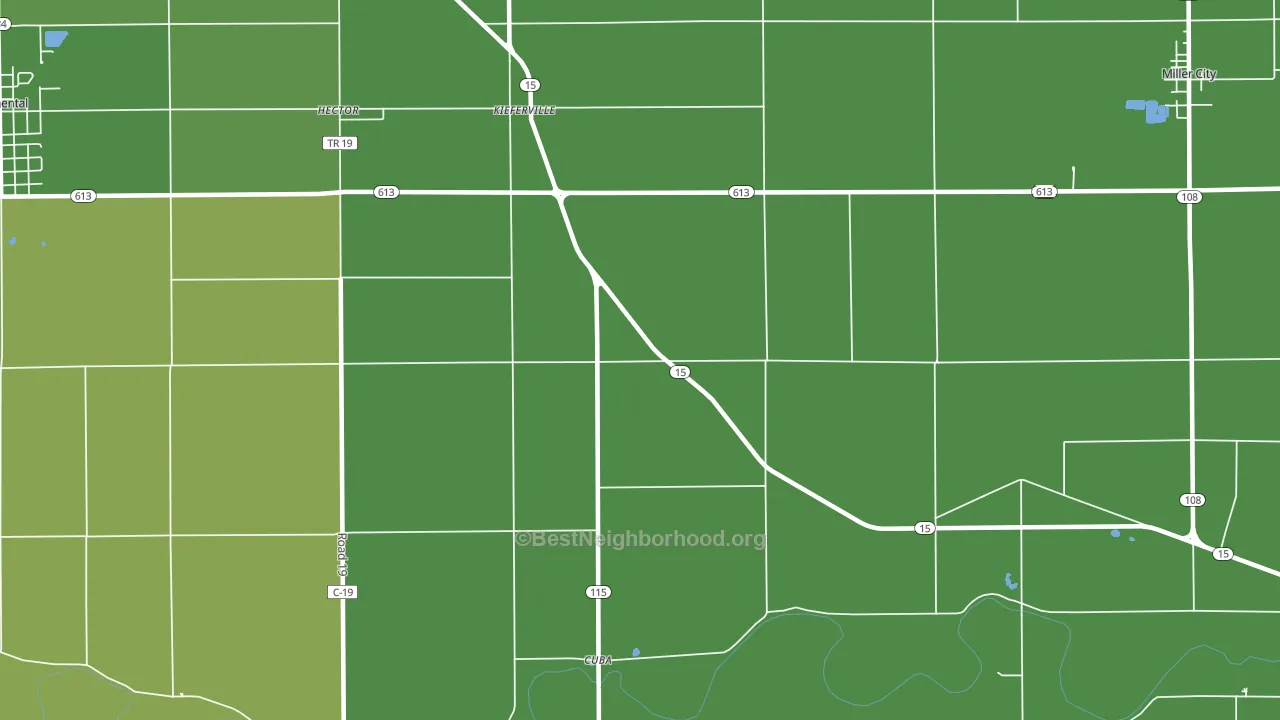 Kieferville, OH block-group voter-turnout map