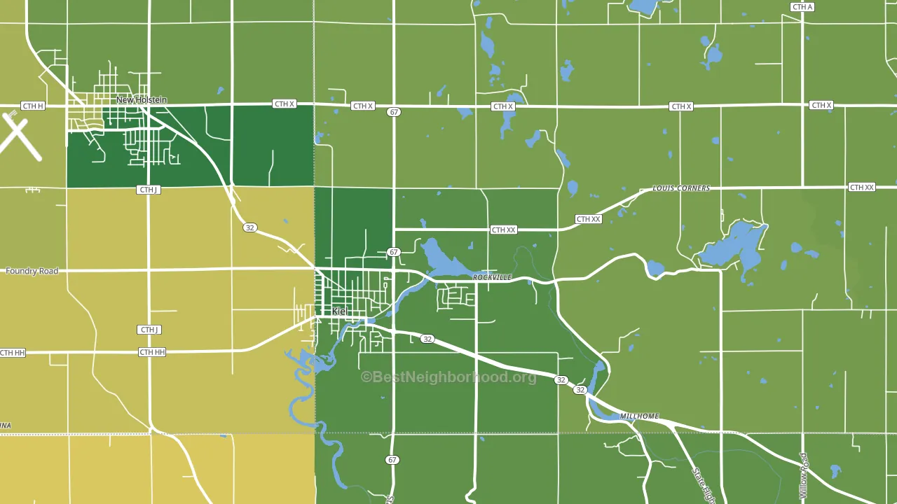 Kiel, WI block-group voter-turnout map