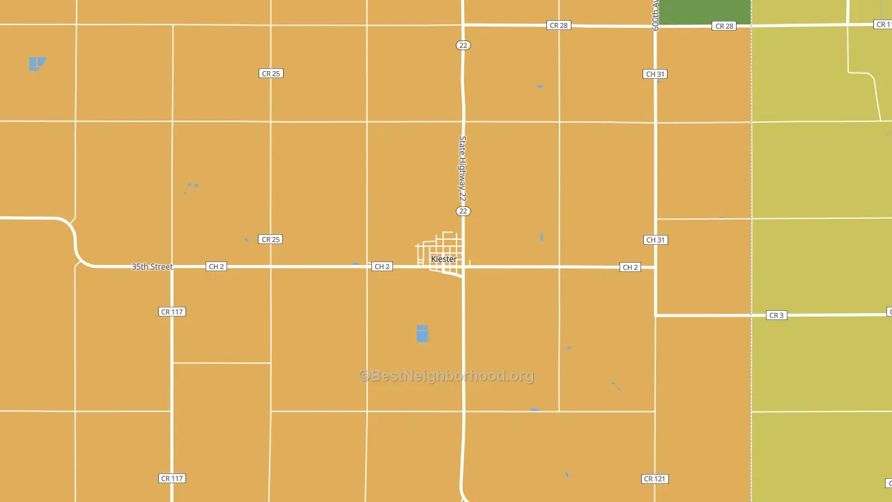 Kiester, MN block-group voter-turnout map