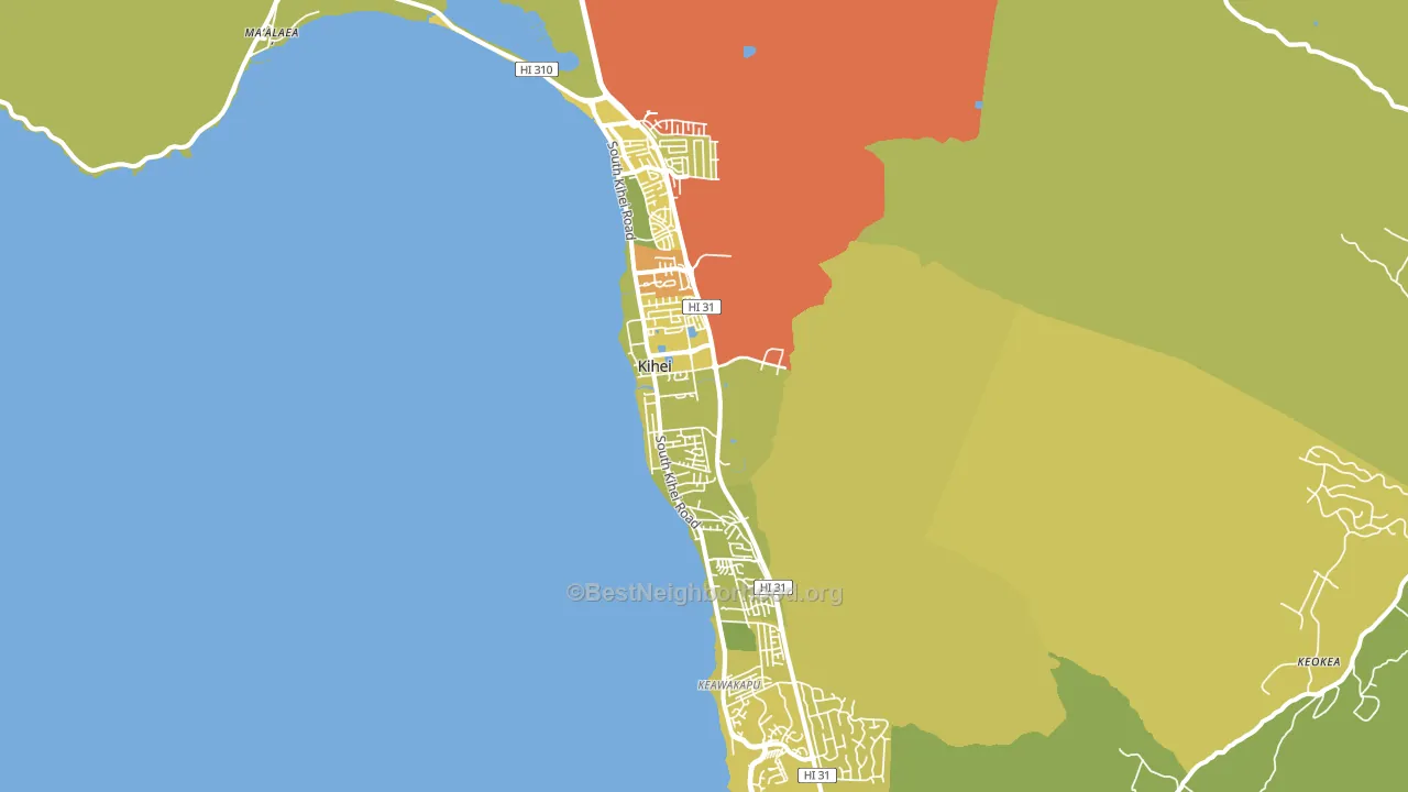 Kihei, HI block-group voter-turnout map