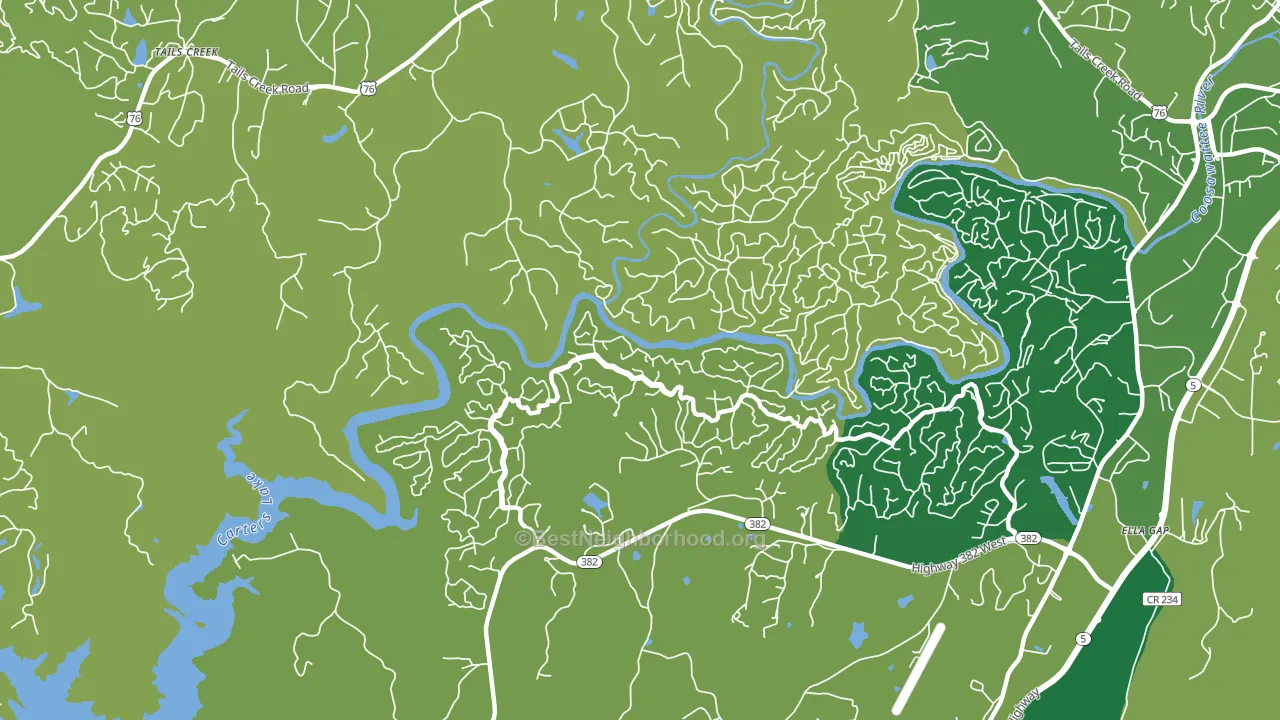 Kiker, GA block-group voter-turnout map