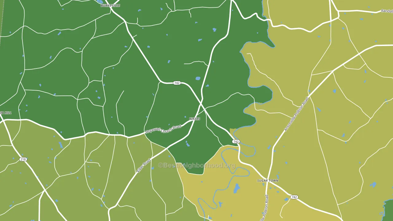 Kikers, NC block-group voter-turnout map