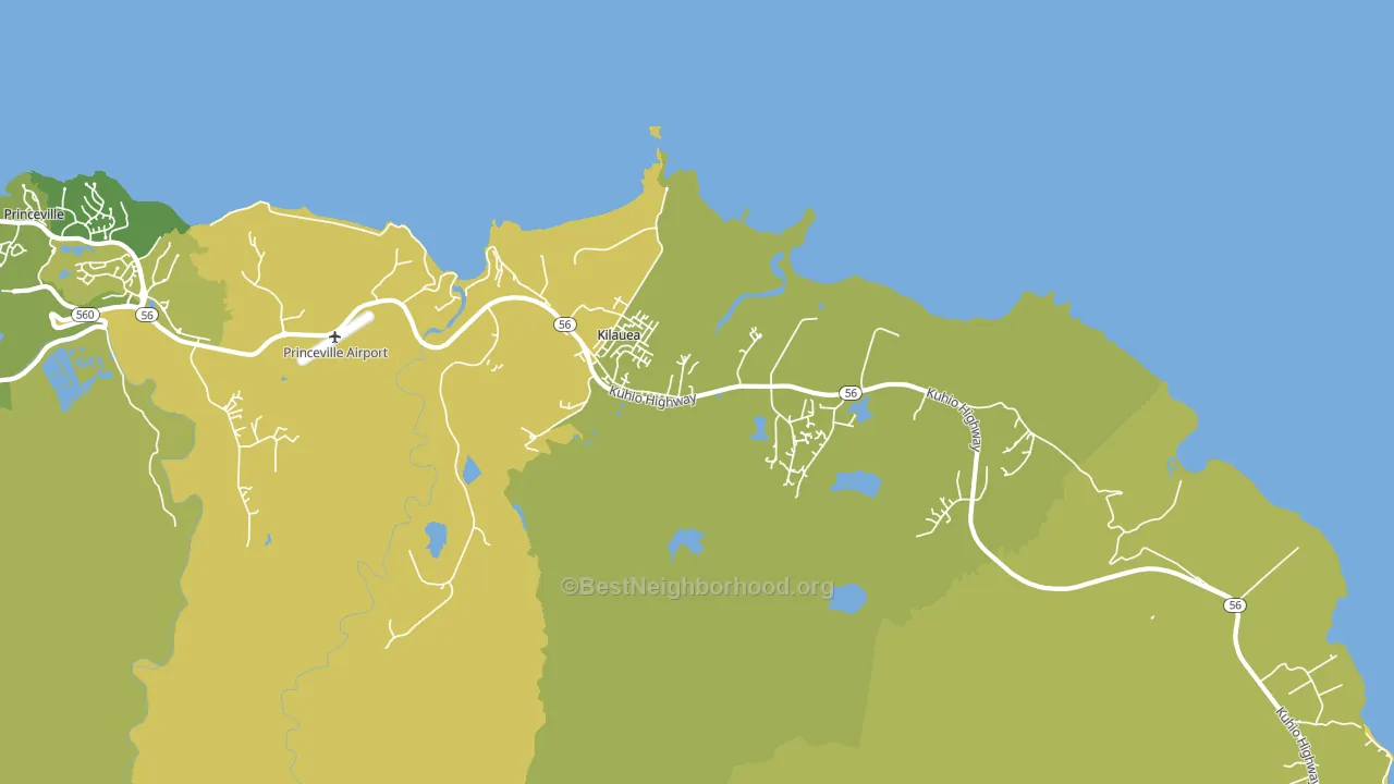 Kilauea, HI block-group voter-turnout map