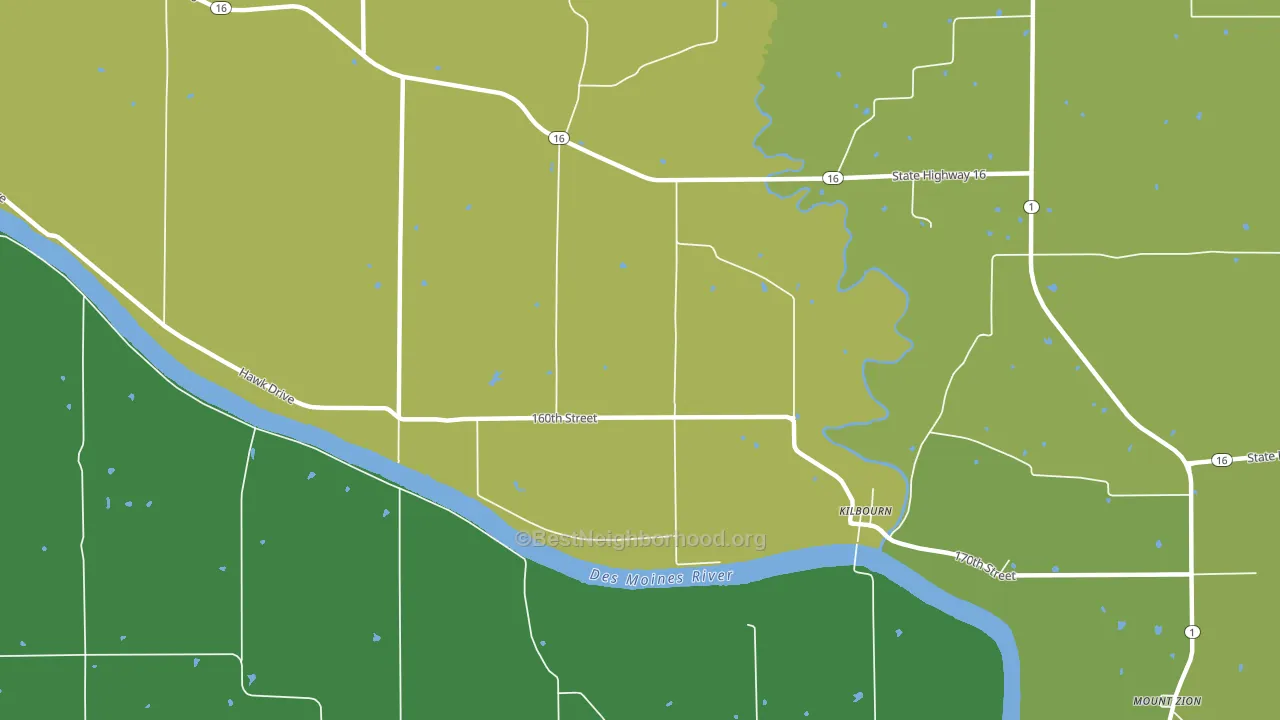 Kilbourn, IA block-group voter-turnout map