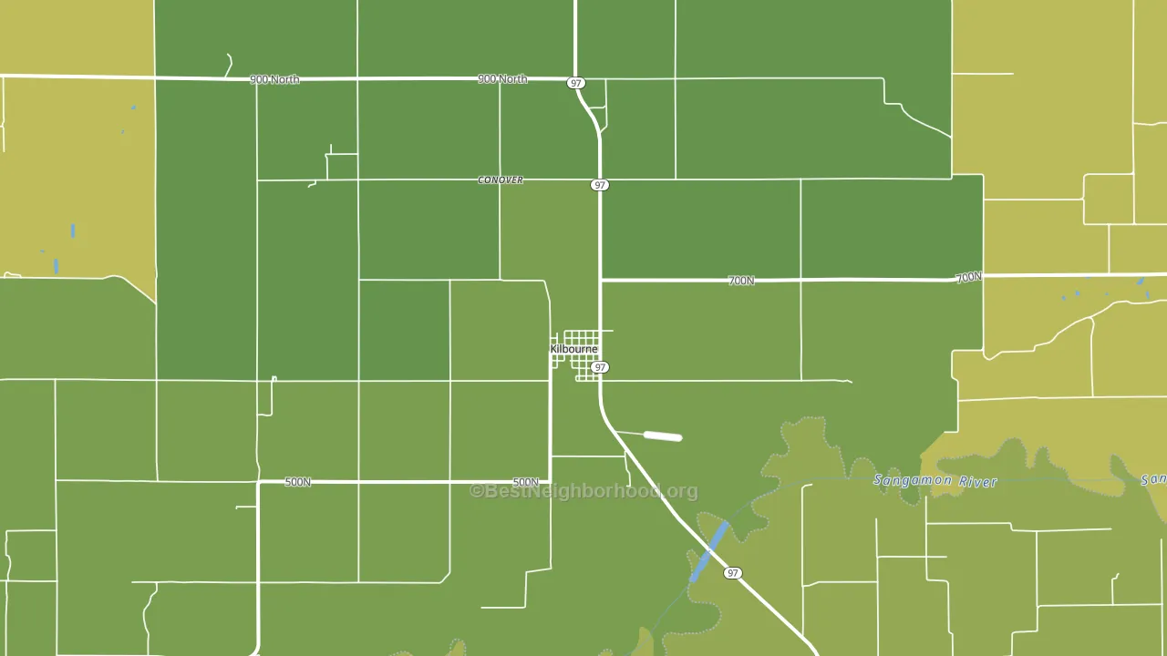 Kilbourne, IL block-group voter-turnout map
