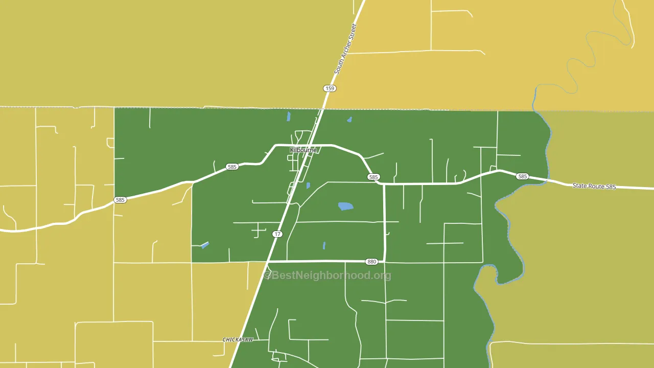 Kilbourne, LA block-group voter-turnout map