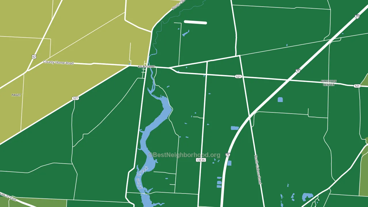 Kilbourne, OH block-group voter-turnout map