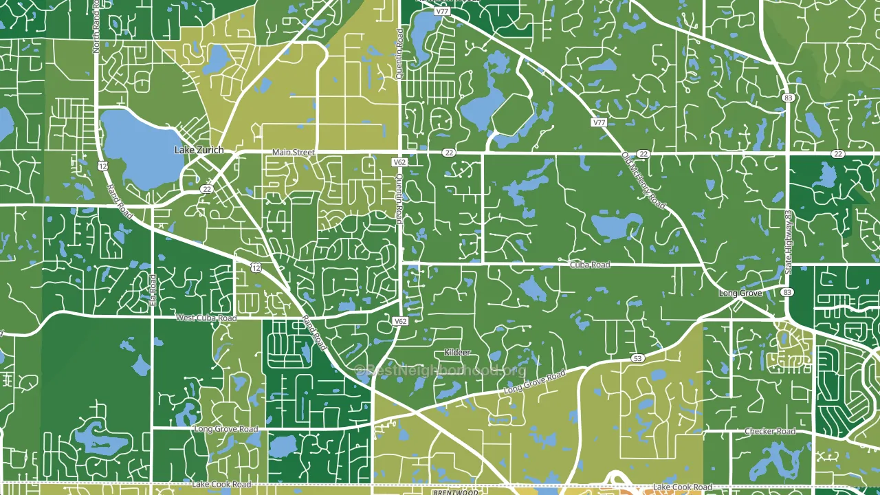 Kildeer, IL block-group voter-turnout map