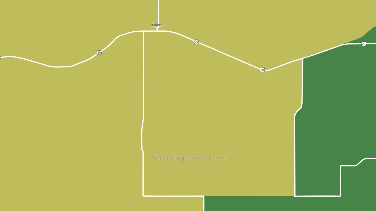 Kilgore, NE block-group voter-turnout map
