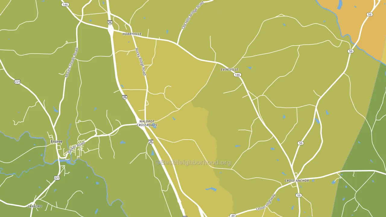 Kilgore, SC block-group voter-turnout map