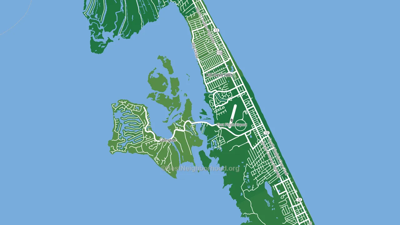 Kill Devil Hills, NC block-group voter-turnout map