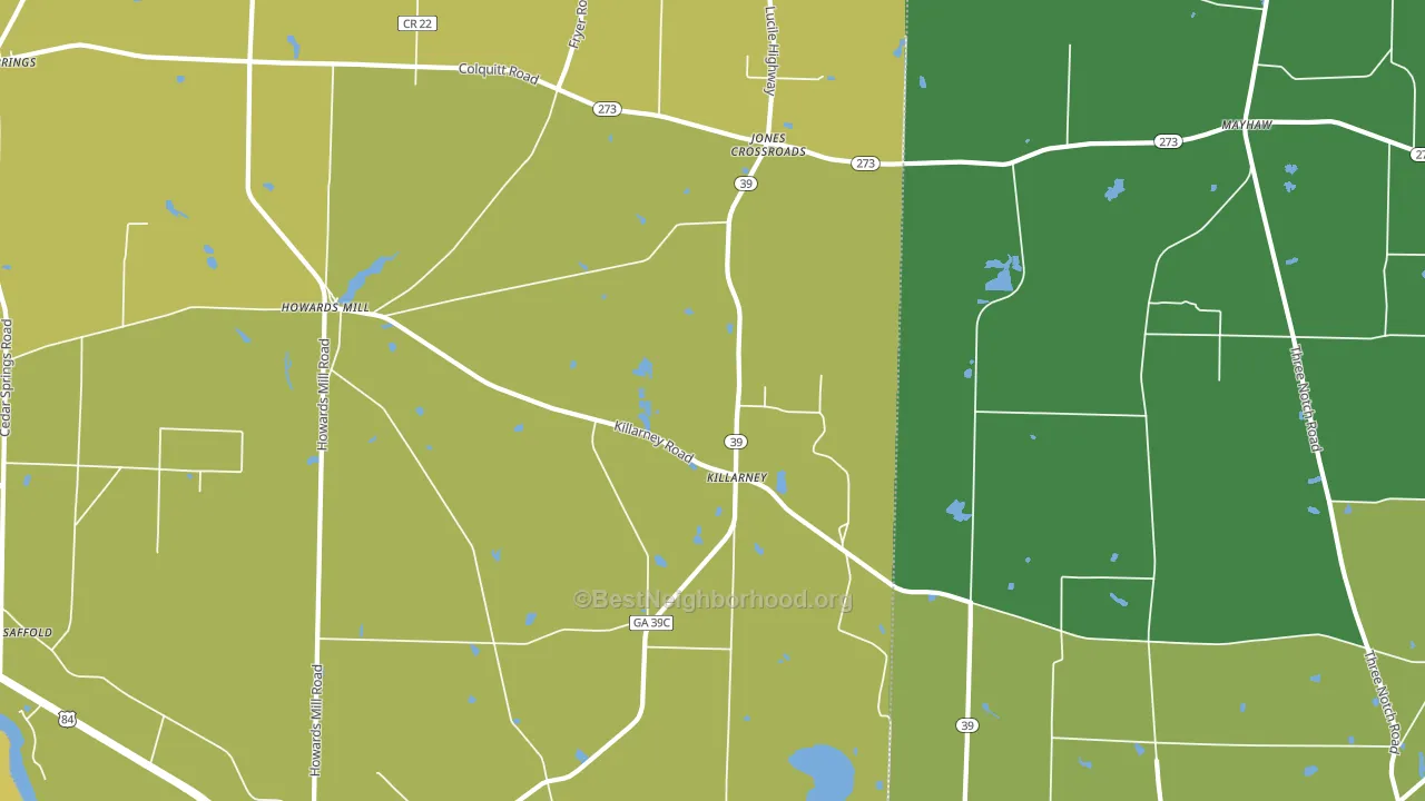 Killarney, GA block-group voter-turnout map