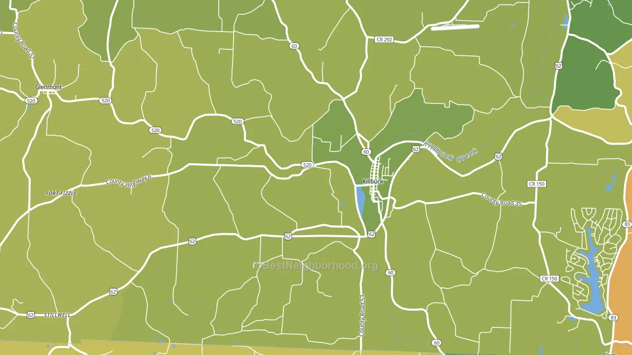 Killbuck, OH block-group voter-turnout map