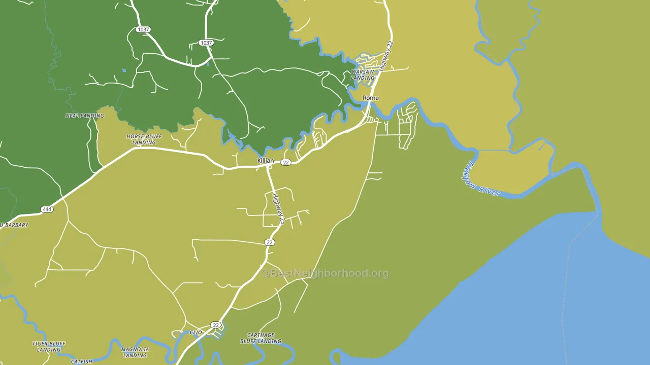 Killian, LA block-group voter-turnout map