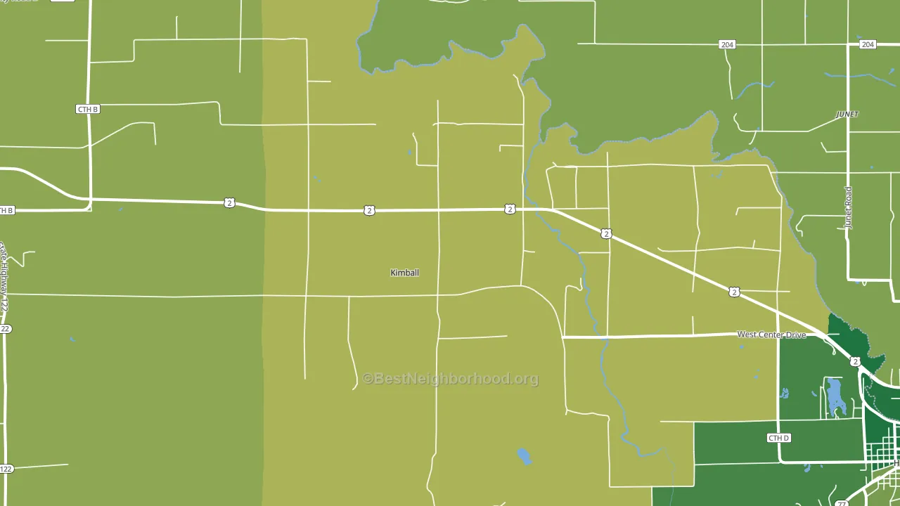 Kimball, WI block-group voter-turnout map