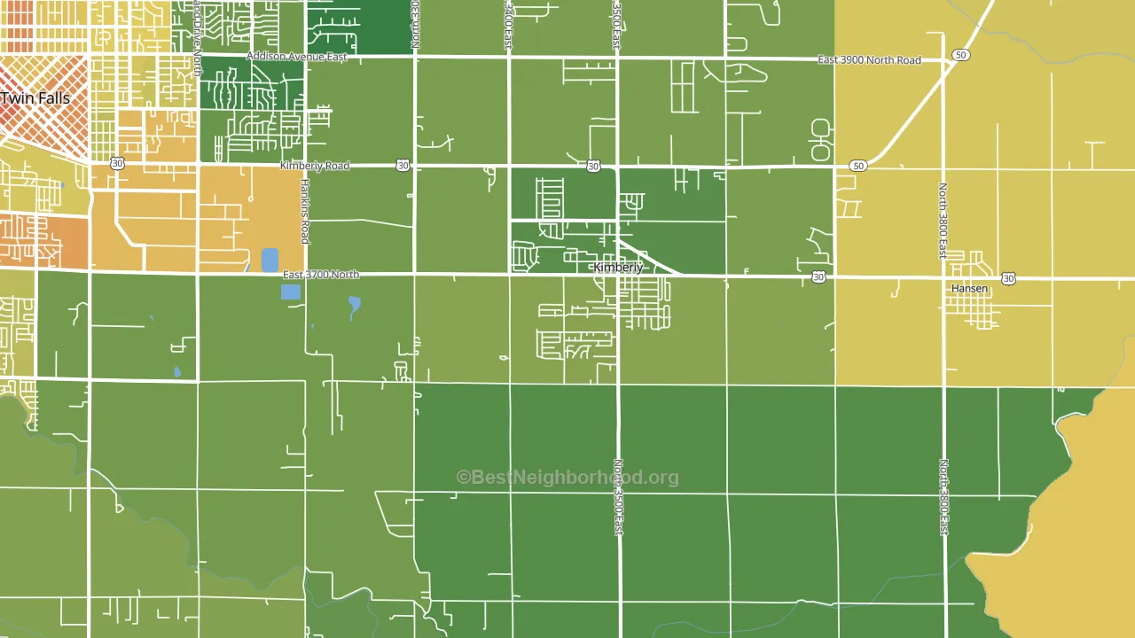 Kimberly, ID block-group voter-turnout map