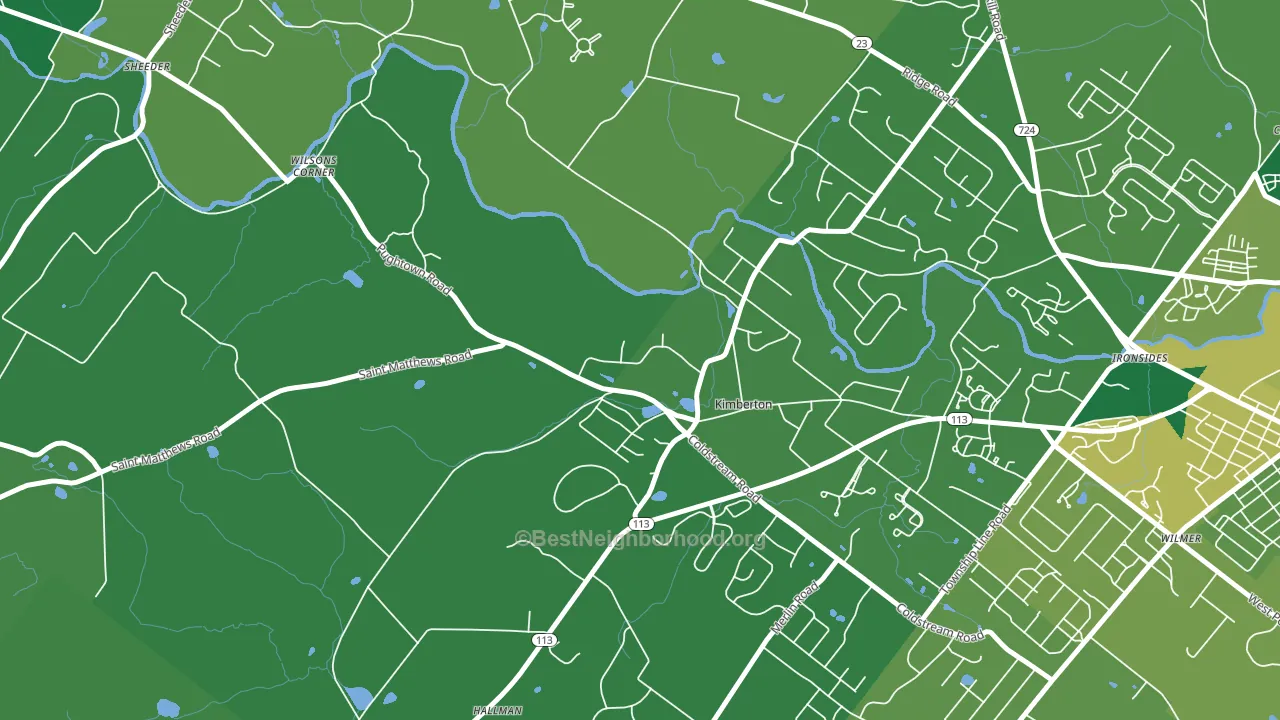 Kimberton, PA block-group voter-turnout map