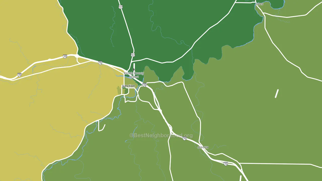 Kimble County, TX block-group voter-turnout map